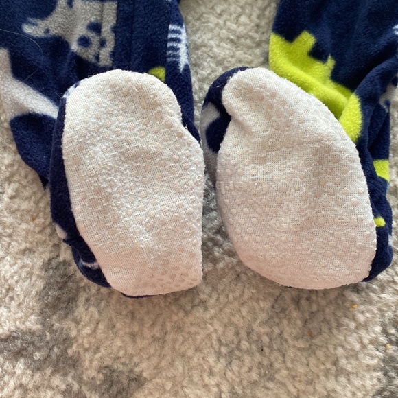 Long Sleeve Fleece Dinosaur Footed Pajamas - Picture 5 of 11